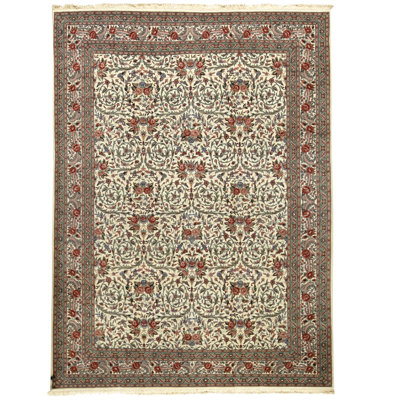 High-Quality Hand-Knotted Ivory Area Rug