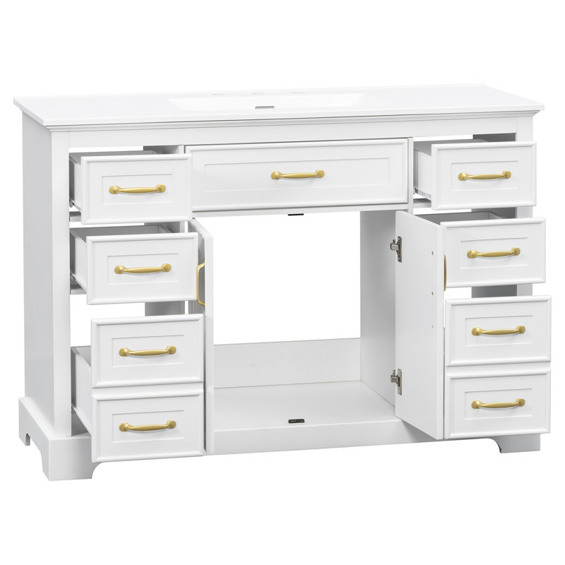 Meuble-lavabo moderne blanc avec rangement