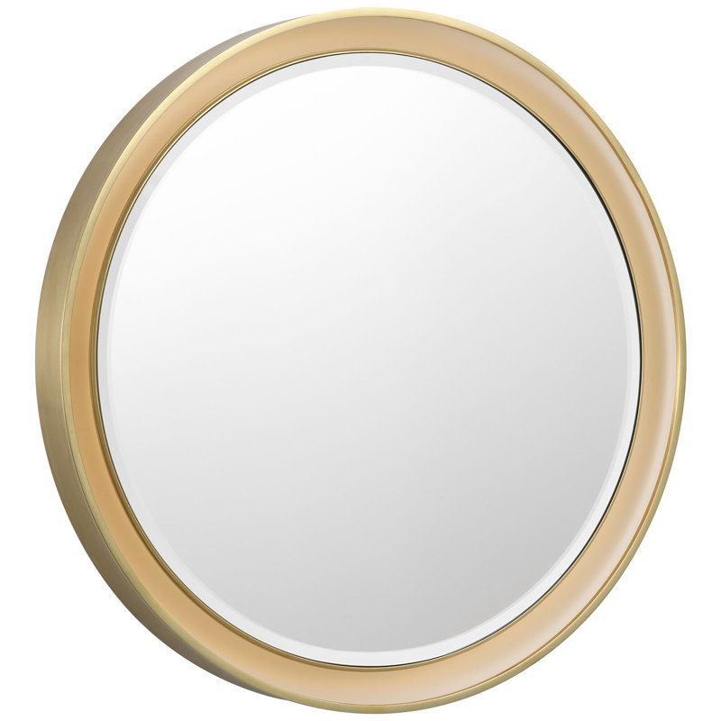 Tricia Illuminated Round Mirror, 24" x 24", Hand-Rubbed Antique Brass