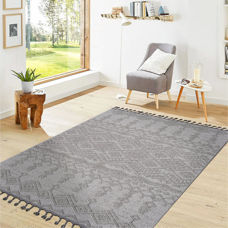 Tapis traditionnel d'intérieur / extérieur, Rectangle 5 pi 3 po x 7 pi 6 po