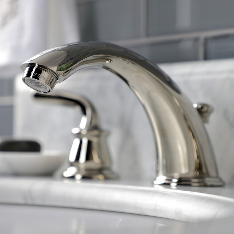 Robinet de salle de bain espacé Kingston, Nickel poli