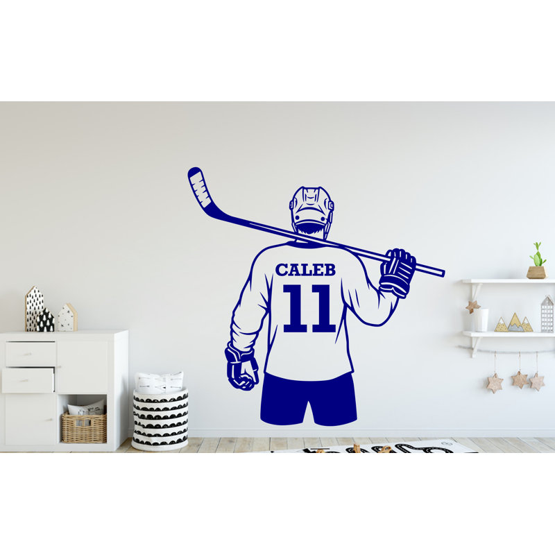 Adhésif décoratif nom personnalisé hockey, décor de chambre d'enfant
 312DRE, 22 po x 22 po, Oui, Beige