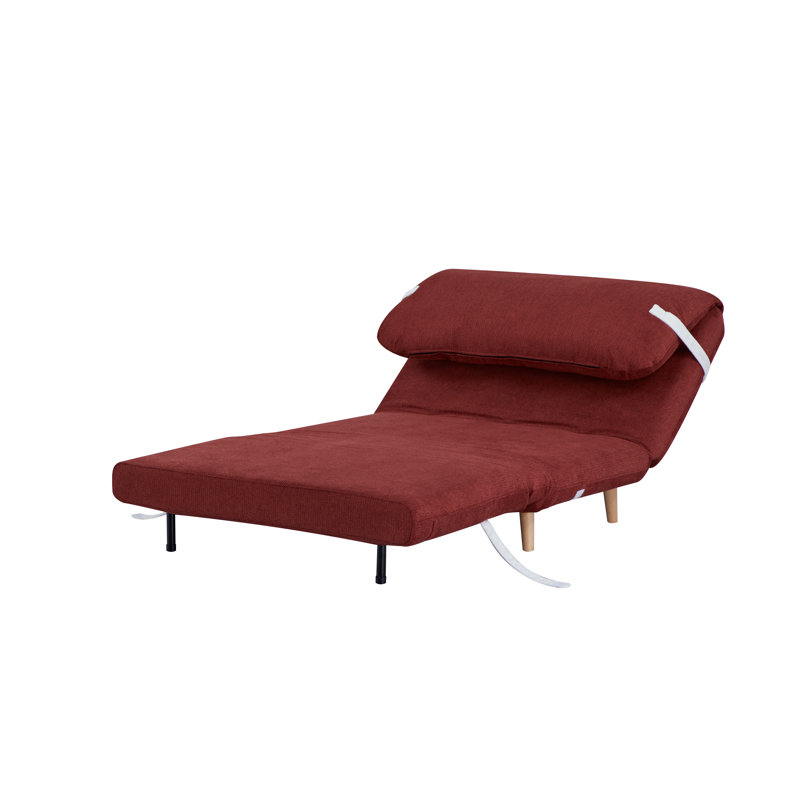40” Wide Easy Foldable Sleeper Sofa Bed With Pine Wood Frame - 3-position Adjustable, Red