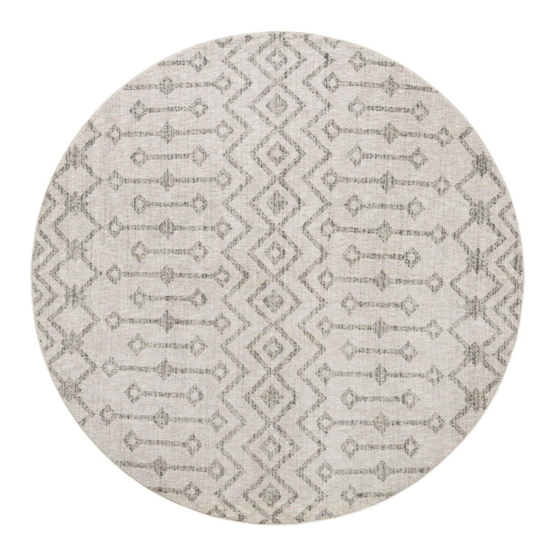 Barnkine Geometric Indoor Rug, Round 7'
