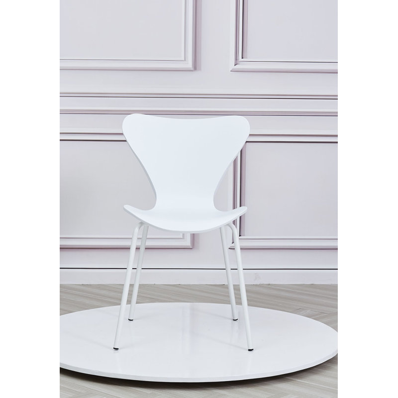 2 Callula Plastick Stackable Dining Chair, White