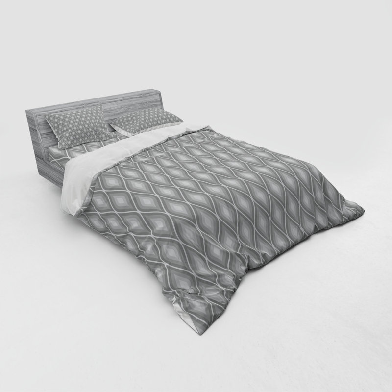 Eclectic Polyester Geometric Shapes Duvet Cover, Queen Duvet Cover + 3 Additional Pieces