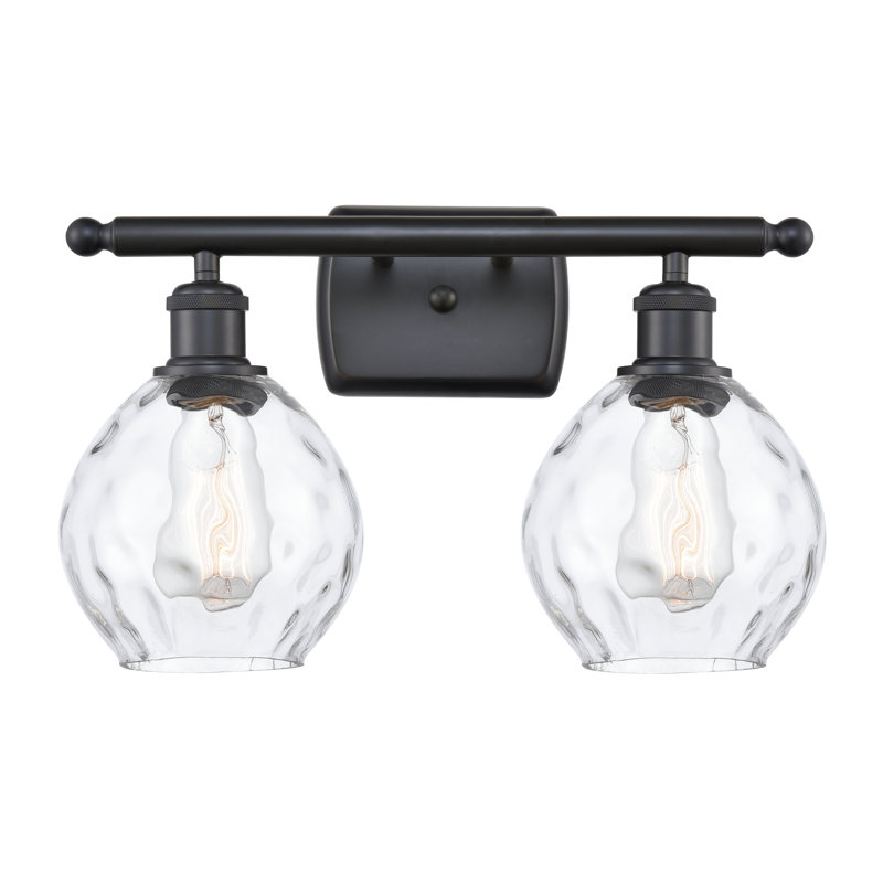 Pomeroy 2 - Light Dimmable Vanity Light, Clear, 6 Watt Vinage LED Bulb, Matte Black