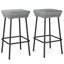 Ensemble de 4 tabourets de bar en métal 29,5 po avec siège et repose-pieds en rotin pour la cour-1889858010