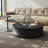 39" Black Elm Wood Coffee Table Includes A Big Drawer With 16" End Side Table	