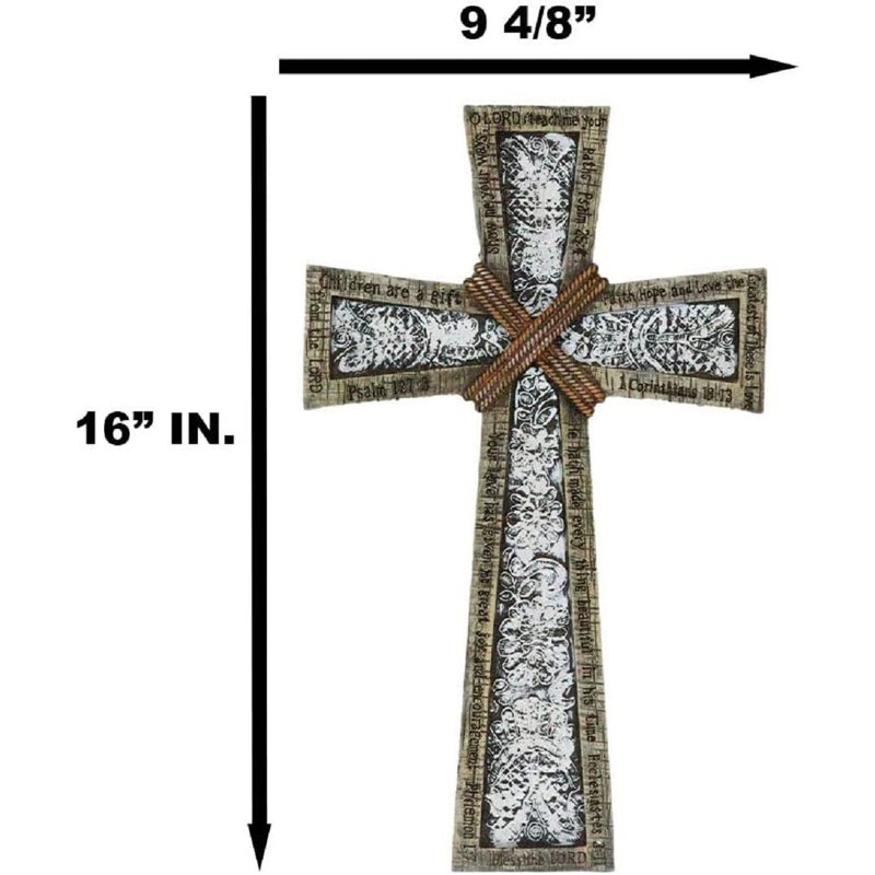 Figurine biblique en faux bois avec cordes tressées et figurine ornée
