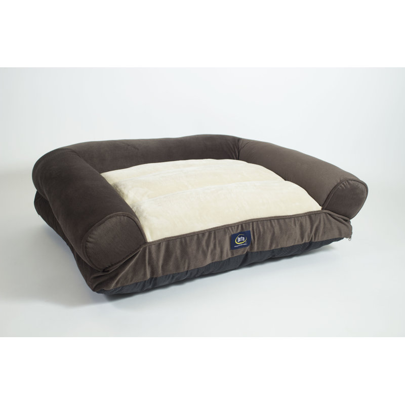 Serta Memory Foam Couch Bed, 40" W x 30" D x 8" H, Brown