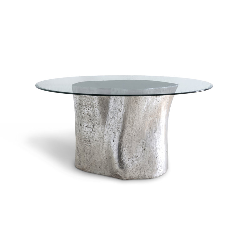 Cast Naturals 60" Pedestal Dining Table, Silver