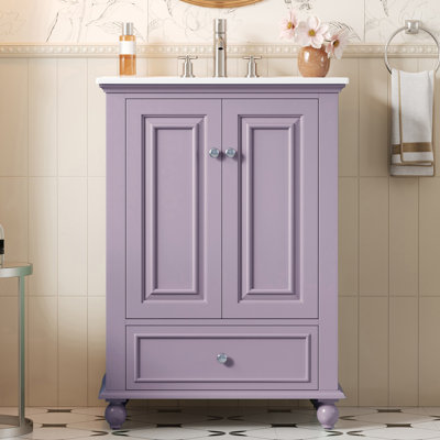 24'' Bathroom Vanity With Ceramic Sink Top