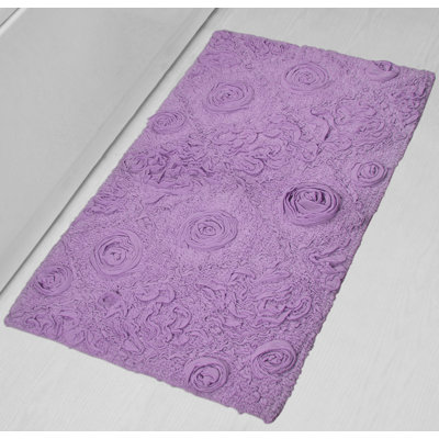 Schoenberger Floral Design Cotton Bath Rug