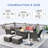 7 - Person Rectangular Outdoor Dining Set with Fire Pit Table and Cushions-1363754927-1368686101