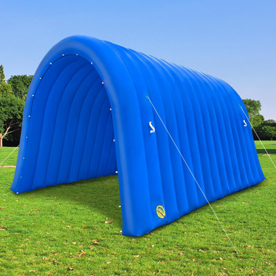 GR8FUN Inflatable Sports Tunnel Entrance 16x10x10FT Blue, Built-in Blower – Event Inflatable Tunnel Tent for Team Intros, Business Promotion, Trade Shows, Advertising & Exhibitions
