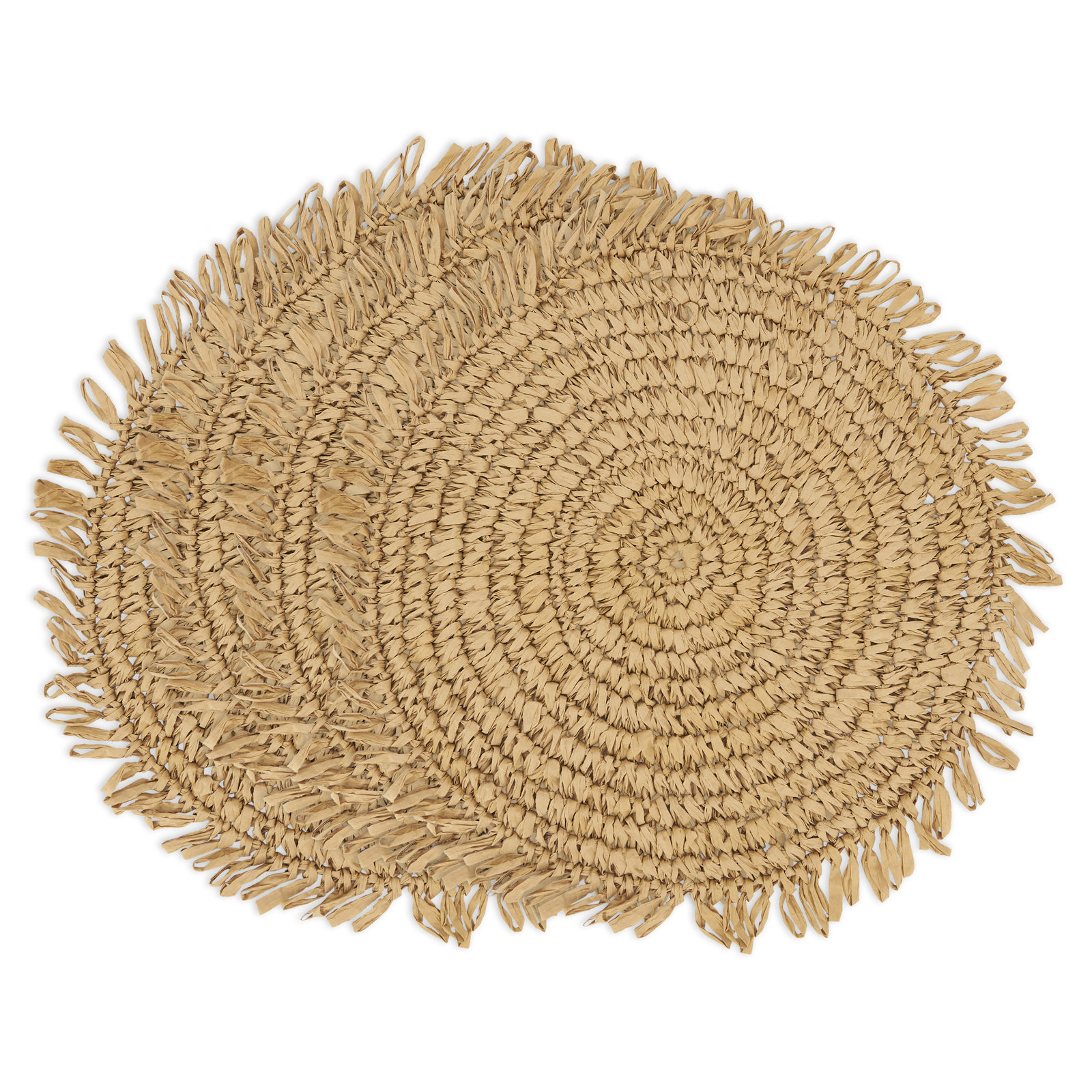 Kiri Collection 100% Paper Raffia Round Placemat, Natural