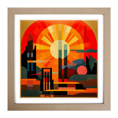 Japanese Sunset Constructivism No.1 - Framed Print