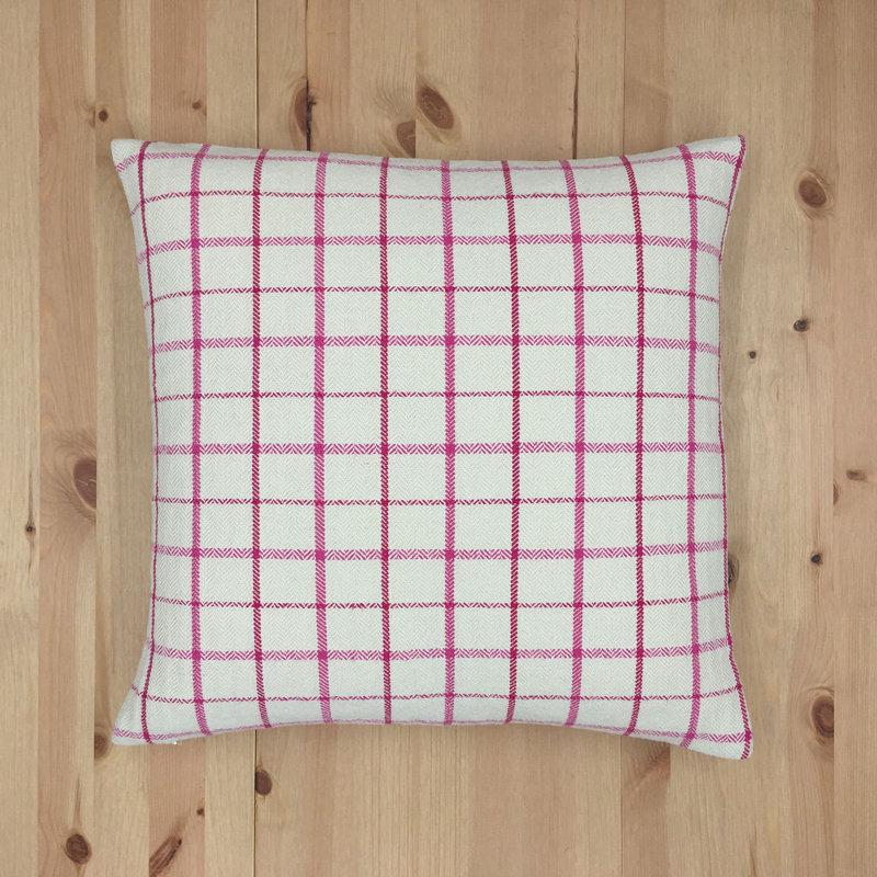 Housse de coussin London Plaid, Rose, Polyester