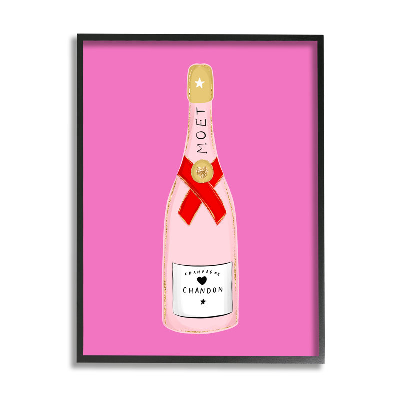 Cadre flottant amusant rose champagne par House of Lulu, Giclée encadrée noir minuit, H 30 po x l 24 po