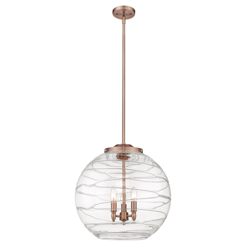 Cindi 1 - Light Single Pendant, 19.5" H x 17.88" W x 17.88" D, Antique Copper