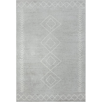 Geometric Performance Gray Area Rug