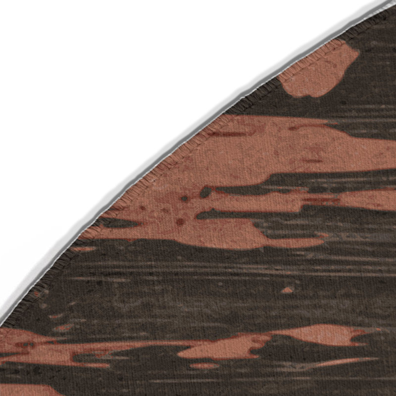 Watercolor Brown Indoor and Outdoor Area Rug, Round 5'