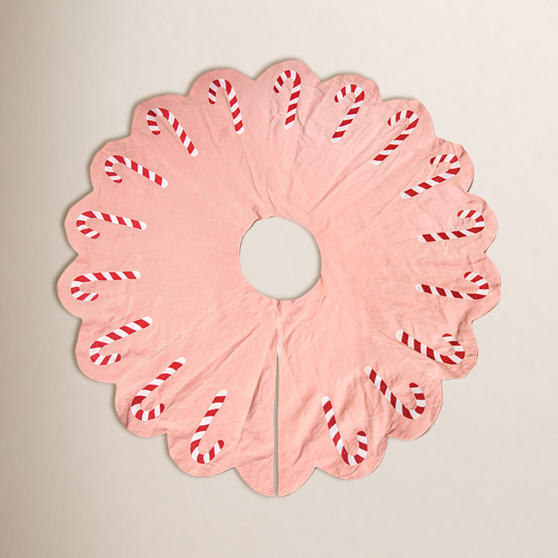 Provence Candy Cane Scallop Tree Skirt