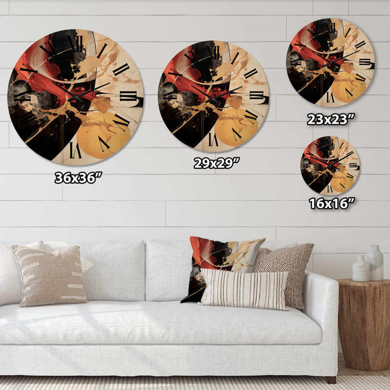 Horloge murale en bois massif Spacek, Très grand