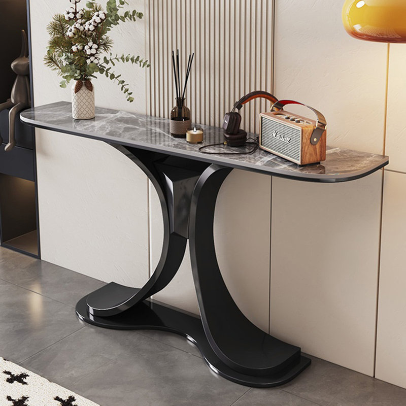 Console simple et moderne, H 31,49 po x l 47,24 po x P 11,81 po, Noir, Gris