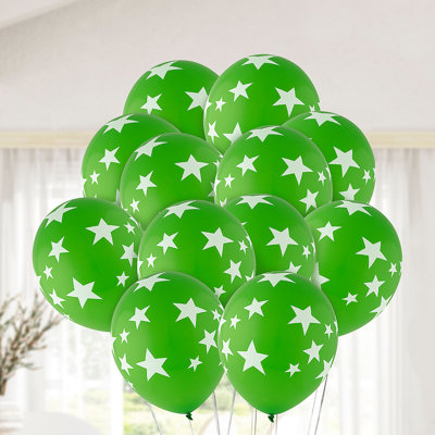Ballons en latex 11 "Fun Express gris avec étoiles blanches - 24 pièces