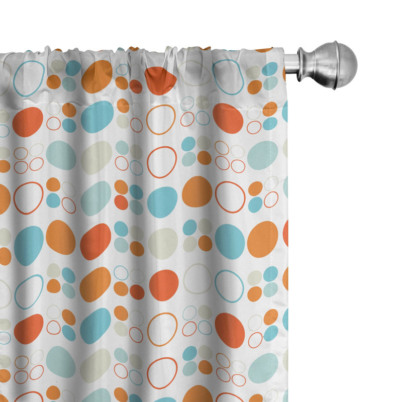 Geometric Semi-Sheer Rod Pocket Curtain Panels, 28" x 63"