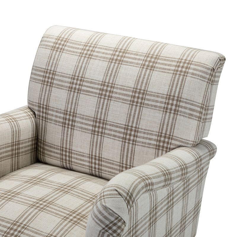 Fauteuil en polyester 29,5 po Arching Farmhouse, Brun clair