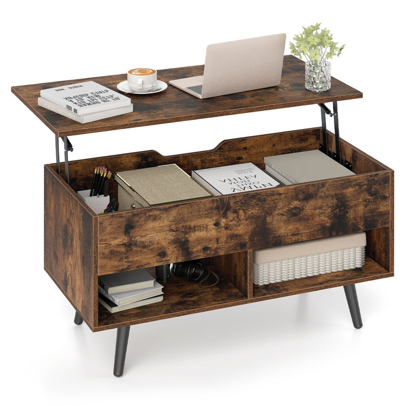 Lift Top Coffee Table with Storage, Brown, Brown