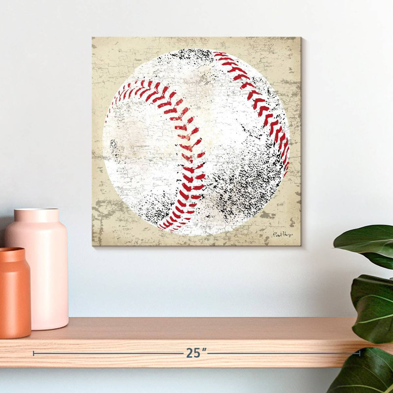 Une balle de baseball rétro, H 16 po x l 16 po