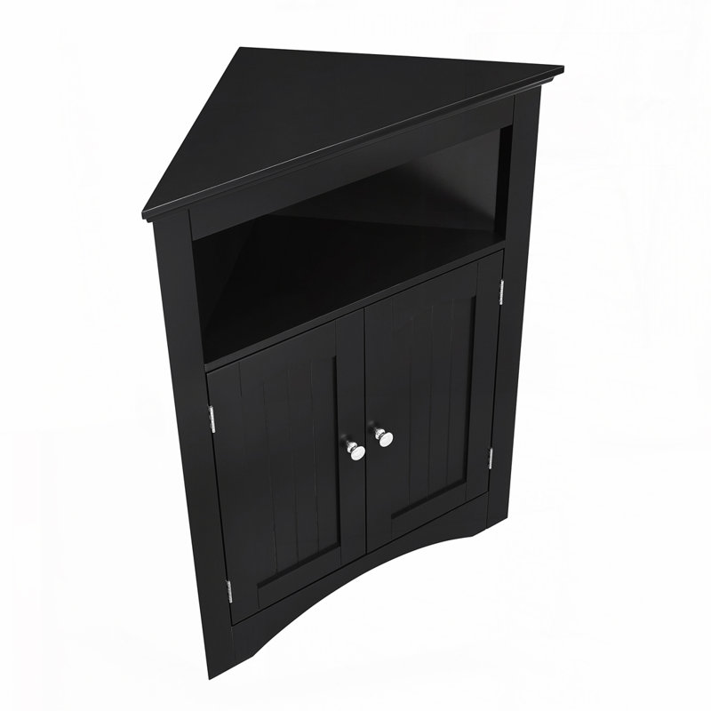 Armoire de coin pour salle de bain, Noir
