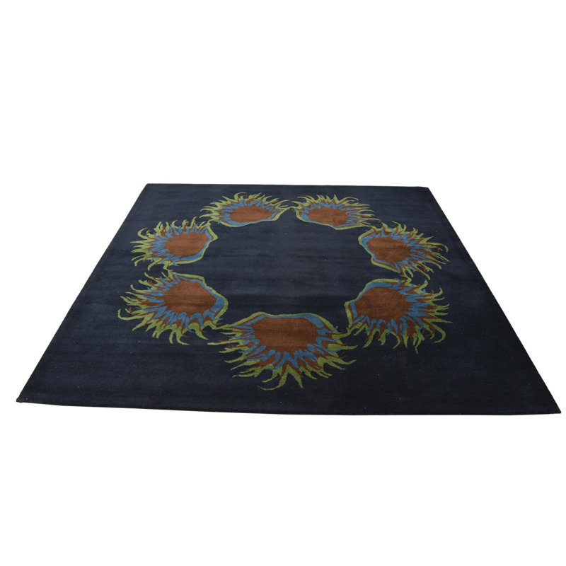 Tapis carré bleu marine Myrick