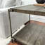 Table basse de salon avec structure métallique - Bois massif et placage de chêne, élégant graphite vieilli, mobile, étagère de rangement, 127 cm (l) x 66 cm (p) x 46 cm (h), aspect bois graphite, bois massif, fond fixe amovible