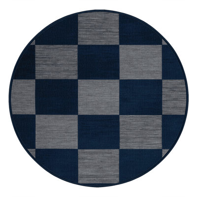 Tapis bleu à carreaux lavable à la machine