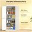 Garde-manger autoportant de style moderne avec tablettes réglables et loquets de porte magnétiques pour le rangement de la cuisine-313579458