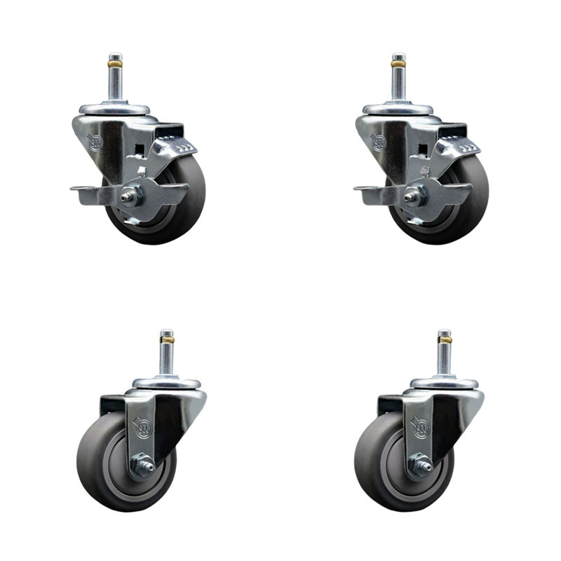 Thermo Swivel Grip Ring Stem Caster Set 2 Brake