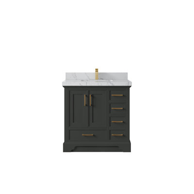 Joesef 36'' Single Bathroom Vanity with Quartz Top
