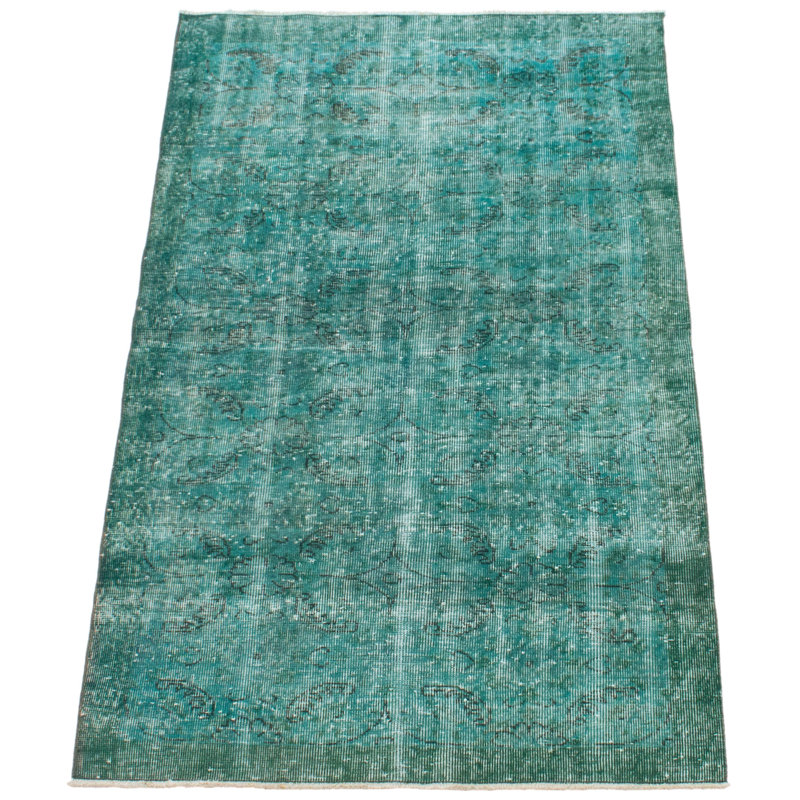 Tapis turquoise à transition de couleur 3 pi 8 po x 6 pi 5 po