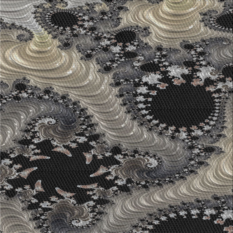 Tapis de zone noire à motifs, Carré 8 pi