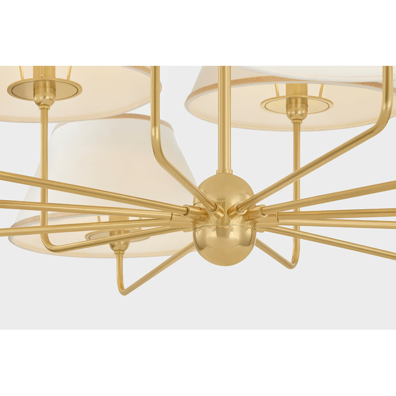Lustre Durland en laiton vieilli, 13 lumières, 25.75" H x 55" W x 55" D