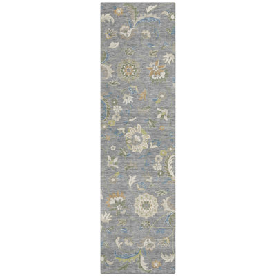 Machine Washable Indoor/Outdoor Chayden ACN1006 Gray Rug