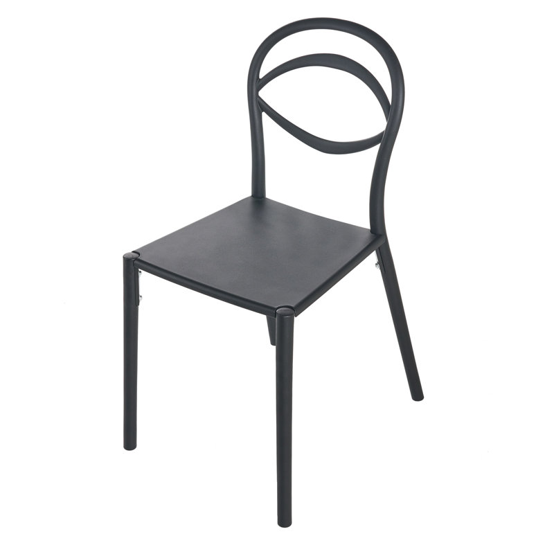 Patio Dining Side Chair, Black