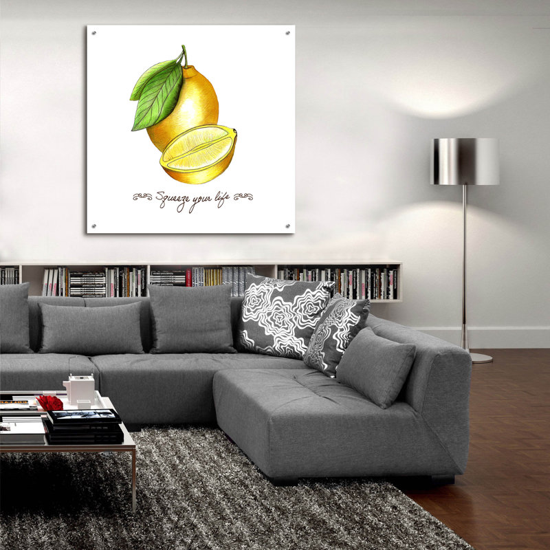 Epic Art «Citron lumineux et phrase positive» «Citron lumineux et phrase positive» par Sabrina Balbuena