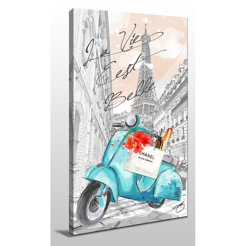 "scoot environ paris" par par jodi, impression sur toile tendue, H 60 po x l 36 po x P 1,5 po