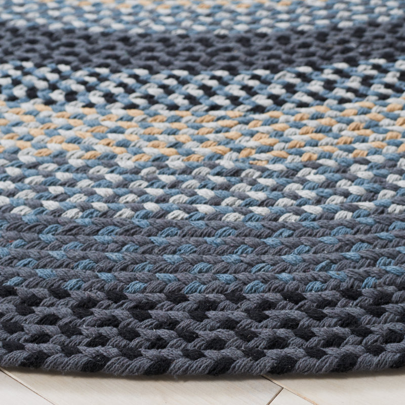 Styrkar Flat Weave 0.92 Cotton 0.08 Others Striped Rug, Oval 3' x 5'
